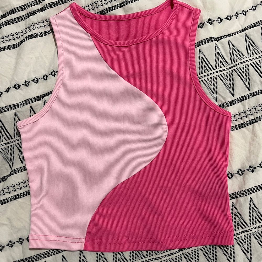 Color Block Ribbed Knit Tank Top